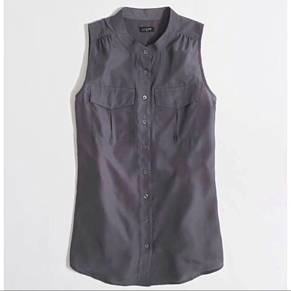 J. Crew Draped sleeveless Pocket button-down tank0 - Picture 2 of 6